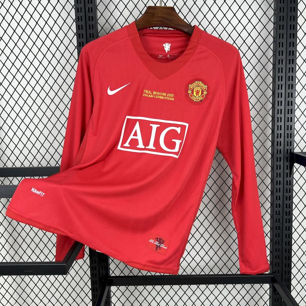 Manchester United maillot foot Retro 2007 2008 Manches Longues